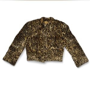 ABS by Allen Schwartz Leopard Print Faux Fur Jacket